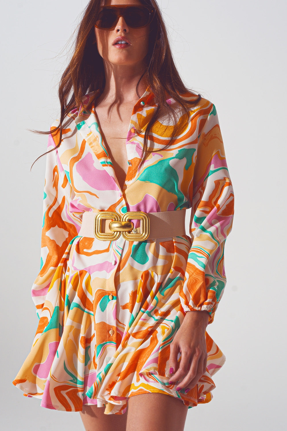 Vestido estampado psicodélico en multicolor Q2