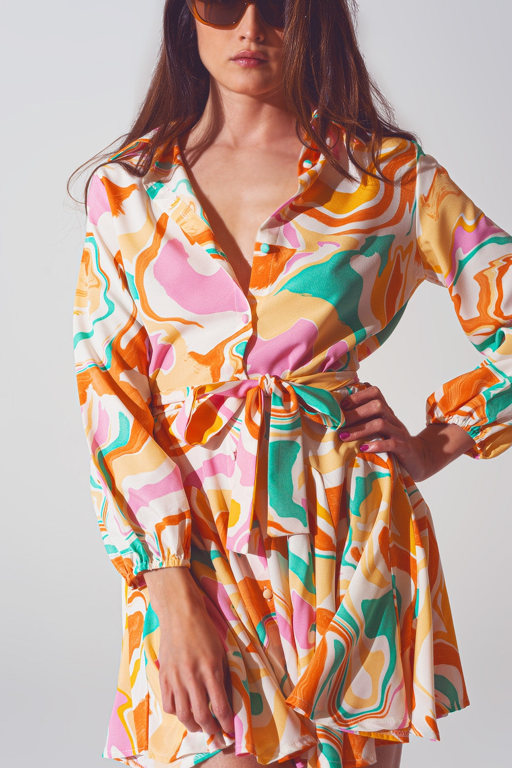 Vestido estampado psicodélico en multicolor Q2