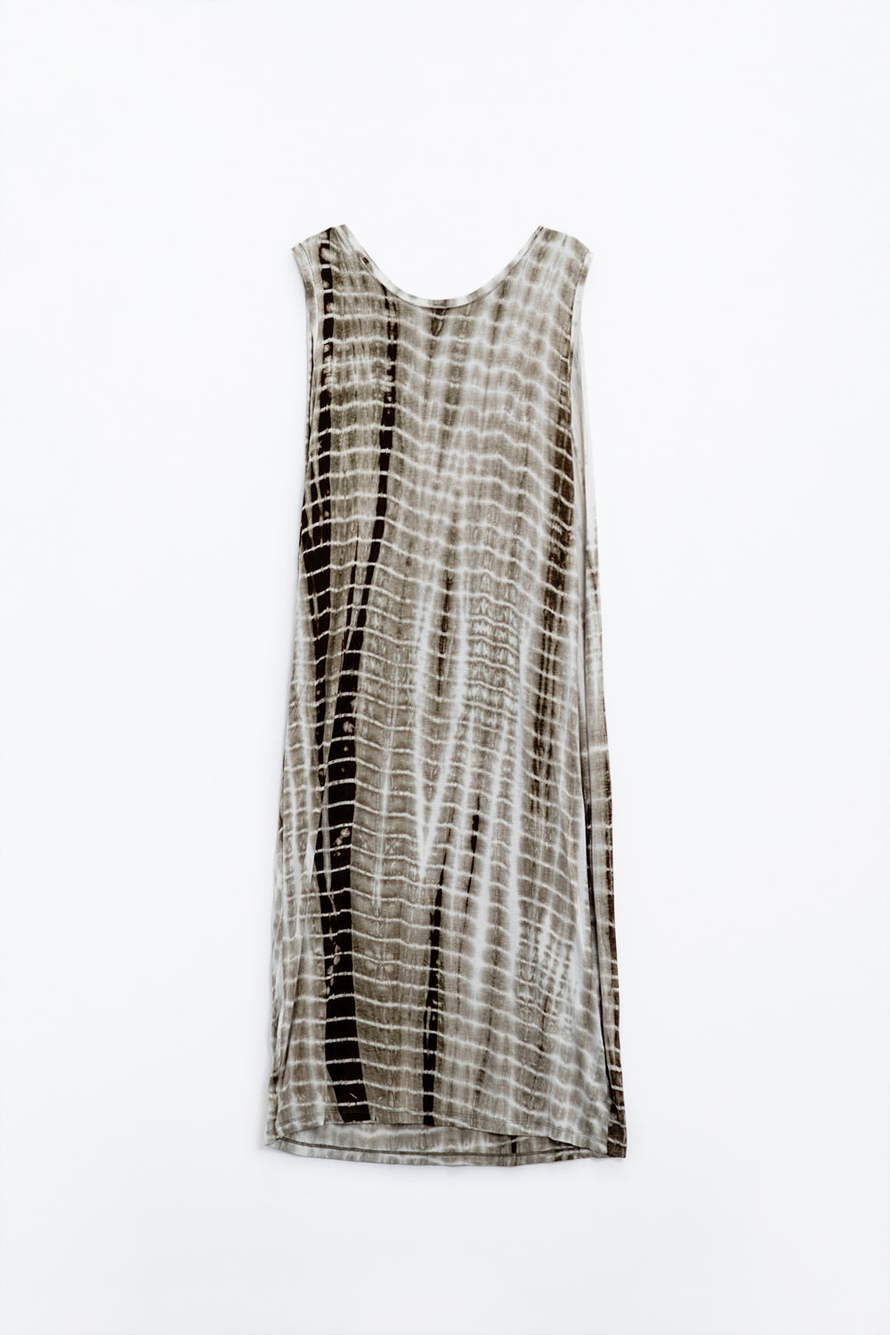 Vestido maxi Relajado Tie dye En Sombras de khaki Q2