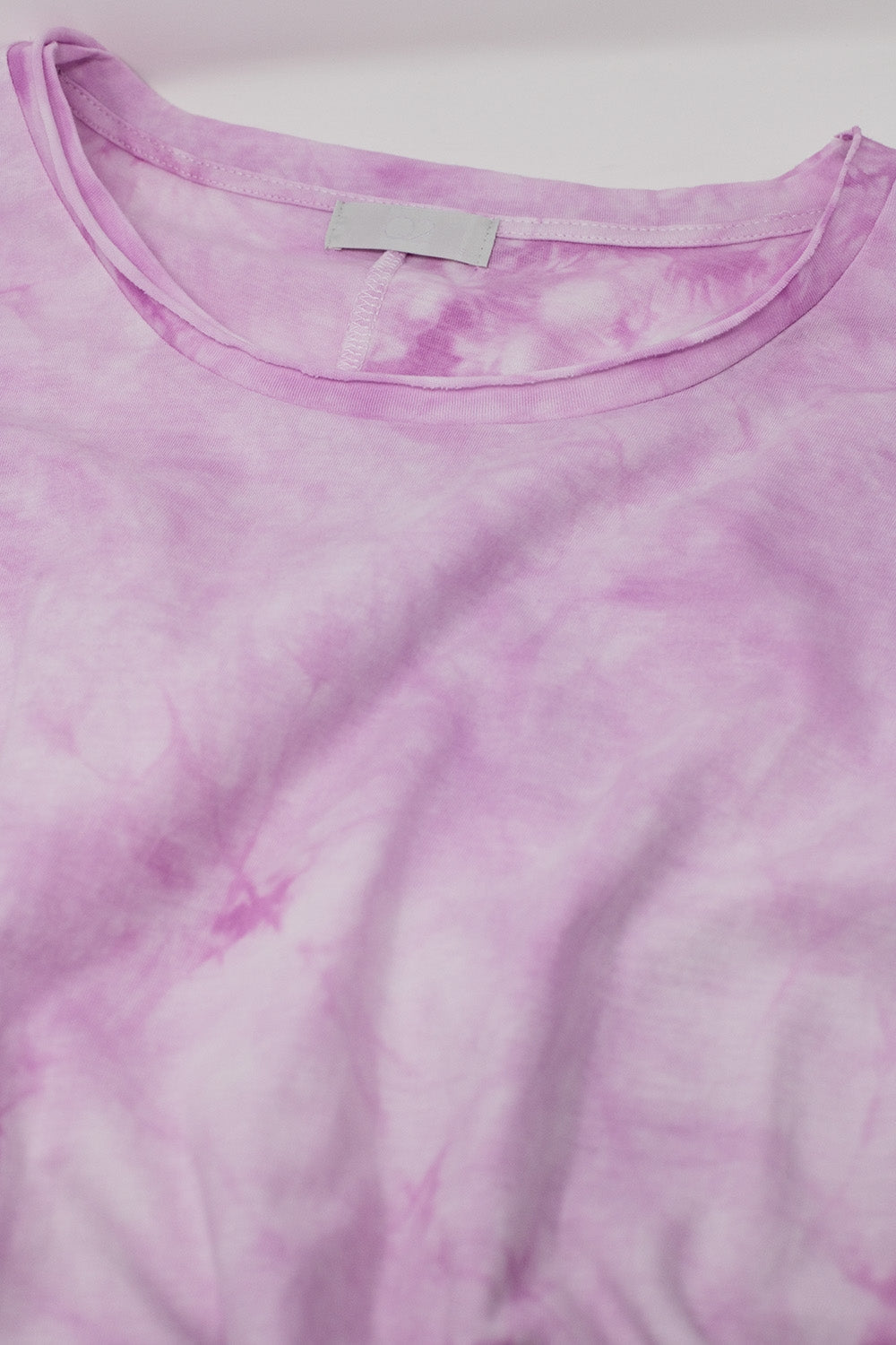 Vestido Midi Camisa Teñido Anudado en Rosa Q2
